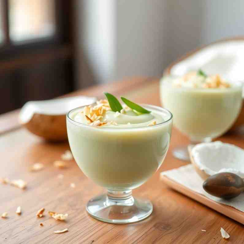 Creamy Buko Pandan - Coconut Cream Pudding